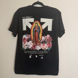 OFF WHITE Our Lady of Guadalupe Graphic Black T-Shirt Medium